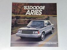 1983 DODGE ARIES K CAR SALES BROCHURE CATALOG IN EXCELLENT CONDITION picture
