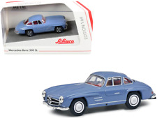 Mercedes Benz 300 SL Blue with Red Interior 1/64 Diecast Model Car picture