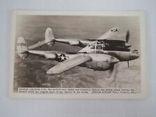 Lockheed Lightning P-38 Fighter Airplane Aircraft RPPC Postcard 1930-1950 picture