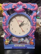Disney Cinderella Time for the Ball Double Sided Vintage Cardboard Clock WORKING picture