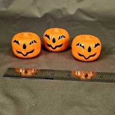 Vtg 1995 Spearhead  Halloween Blow Mold Mini Pumpkin Candy Container  Lot-3 picture