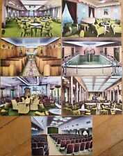 Ship Interior 1930s Postcard Set of Seven, Art Deco, Paquebot Liberte picture