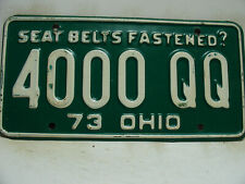 1973  Ohio License Plate       4000  QQ        Vintage  10272 picture