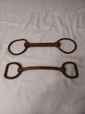 ANTIQUE 1900S HORSE BRIDLE/BIT, RUSTY WESTERN DECORATION, LOT OF  2 BITS, ONE IS picture