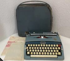 Vintage Baby Blue BROTHER Opus 888 Portable Typewriter With Case picture