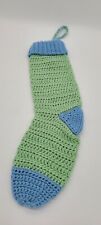 Vintage Handmade Crochet Christmas Stocking 17