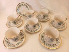 VTG LOT of 7 Footed Cup & Saucer Sets Holiday (Dimension) by LENOX picture