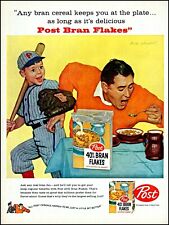 1958 Dick Sargent art baseball Post Bran flakes cereal vintage Print Ad adl73 picture