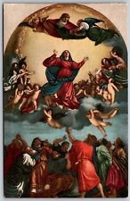 Vtg Art Assumption Of The Virgin Artist Titian Frari Assumption Assunta Postcard picture