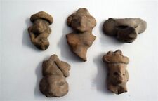 5 x Pre-Columbian Mayan Pottery Head & Colima Fragment Ancient (d) picture