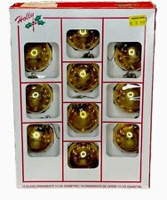 Gold Glass Christmas Ornaments By Holly 10 Pack Vintage picture