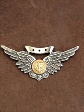 Vintage 1940's Military Sterling Pin Navy Air Crew Wings Vanguard picture