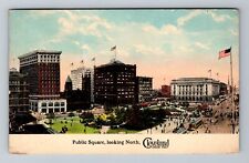 Cleveland OH-Ohio, Public Square, Advertise, Antique Vintage c1913 Postcard picture