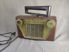 Vintage 1950s era Motorola portable tube radio swivel antenna Working Tested picture