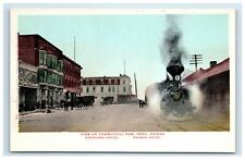 c. 1906 Reno NV View on Commercial Row Overland Palace Hotel Train Railroad picture