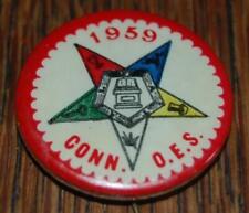 RARE VINTAGE 1959 ORDER OF THE EASTERN STAR CT.  MASONIC CELLULOID PIN PINBACK picture