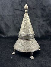 Vintage Beautiful Art Rare White Metal Handmade Old Box From Afghanistan picture