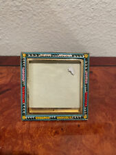 VINTAGE ANTIQUE MICRO MOSAIC GOLD PICTURE FRAME SQUARE ITALY 3X3 picture