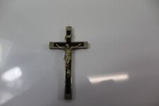  Crucifix Stamped Germany Silverplated Brass 3 11/16