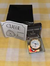 Gift Box Bow & Picture Frame Mini Quartz Clock Silver & Gold Tone picture