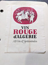 1960s Vin Rouge d'Algerie Spritcentralen Wine Label picture