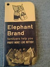 Vtg Elephant Brand Fertilizer Memo Book 1962 - 64 picture