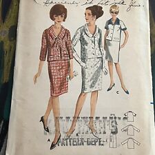 Vintage 1960s Butterick 3621 MCM Two Piece Collared Dress Sewing Pattern 14 CUT picture
