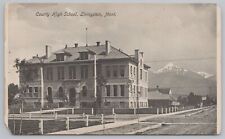 State View~County High School~Livingston MT~From Street~B&W Photo~Vintage PC picture