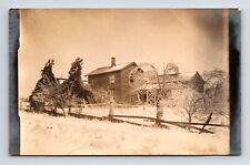 RPPC Snow & Ice Covered Farm House Farmhouse Real Photo Postcard picture