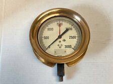 Vintage Jas. P Marsh & Company Chicago Brass Gauge 3000 PSI Steampunk Look picture