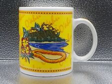 Hilo Hattie The Store Of Hawaii 2002 Island Heritage Mug Cup Yellow White Oahu picture