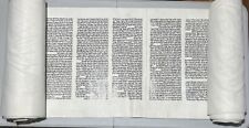 HEBREW MANUSCRIPT -  RARE COMPLETE TORAH SCROLL BIBLE, PARCHMENT , HAND WRITTEN picture
