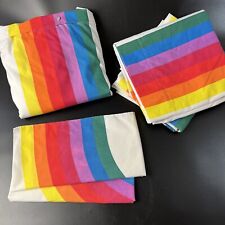 Thomaston Rainbow Stripe Queen Duvet 2 Flat Sheet Pillowcase Set Stranger Things picture