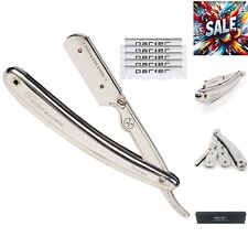 Professional-Grade Stainless Steel Straight Edge Razor with 5 Parker Platinum... picture