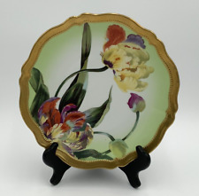 Signed Royal Austria O&EG Porcelain Plate Gold Trim Orchids picture