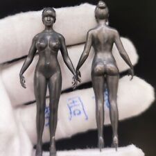 1PC Black pure copper nude beauty pills head body art handicraft statue picture