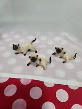 Vintage Old Hagen Renaker Type Siamese Cats Playing Lot Of 3  picture