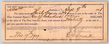 Eufaula Indian Territory Oklahoma 1901 $400 FNB Promissory Note picture