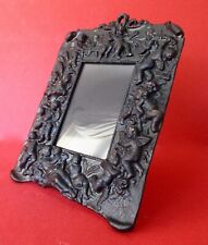 Antique Cast Iron Black Painted Cherubs & Angels Photo Frame With Bronze Gilding picture