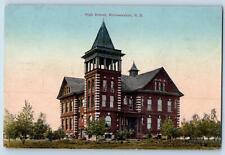 Minnewaukan North Dakota ND Postcard High School Building Exterior 1909 Antique picture