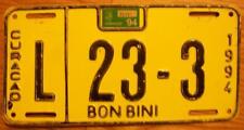 SINGLE BON BINI, CURACAO LICENSE PLATE - 1994 - L 23-3 picture