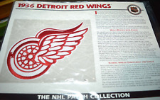 DETROIT RED WINGS 1936 LOGO NHL HOCKEY WILLABEE & WARD INFO CARD & PATCH picture