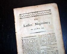 Rare LADIES MAGAZINE Woman's Women's Very 1st First Issue 1792 Phila Publication picture