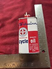 Vintage FULL Schwinn Bicycle Oil Tin Can, 4 Oz.  Clean & Great Graphics picture