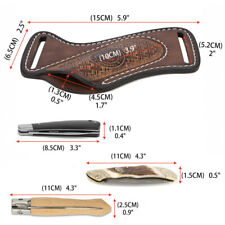 Leather Folding Blade Knife Sheath Belt Pouch EDC Pocket Knives Case Bag-TOURBON picture