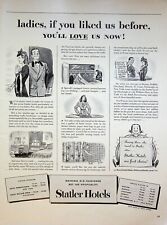 1941 Statler Hotels Vintage Print Ad 1940s WW2 ERA Old-Fashioned Hospitality picture