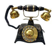 Vintage Antique Solid Beautiful Victorian Brass Rotary Dial Working Telephone picture