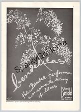 Henri Bendel Perfume Captures the Delicacy of Lilacs NYC Print Ad 1950 picture
