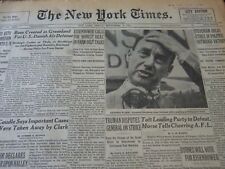 1952 SEPT 19 NEW YORK TIMES - STEVENSON HOLDS ETHICS OUTWEIGH VICTORY - NT 6122 picture