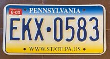 Pennsylvania 2003 License Plate # EKX-0583 picture